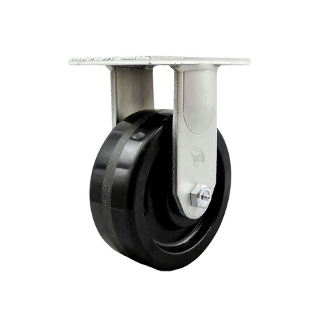 Service Caster 8'' Extra Heavy Duty Phenolic Wheel Rigid Top Plate Caster CRAN-SCC-KP92R830-PHR